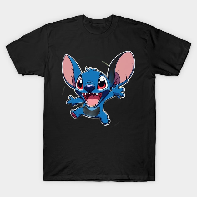 Stitch jumping style T-Shirt by Rohman1610